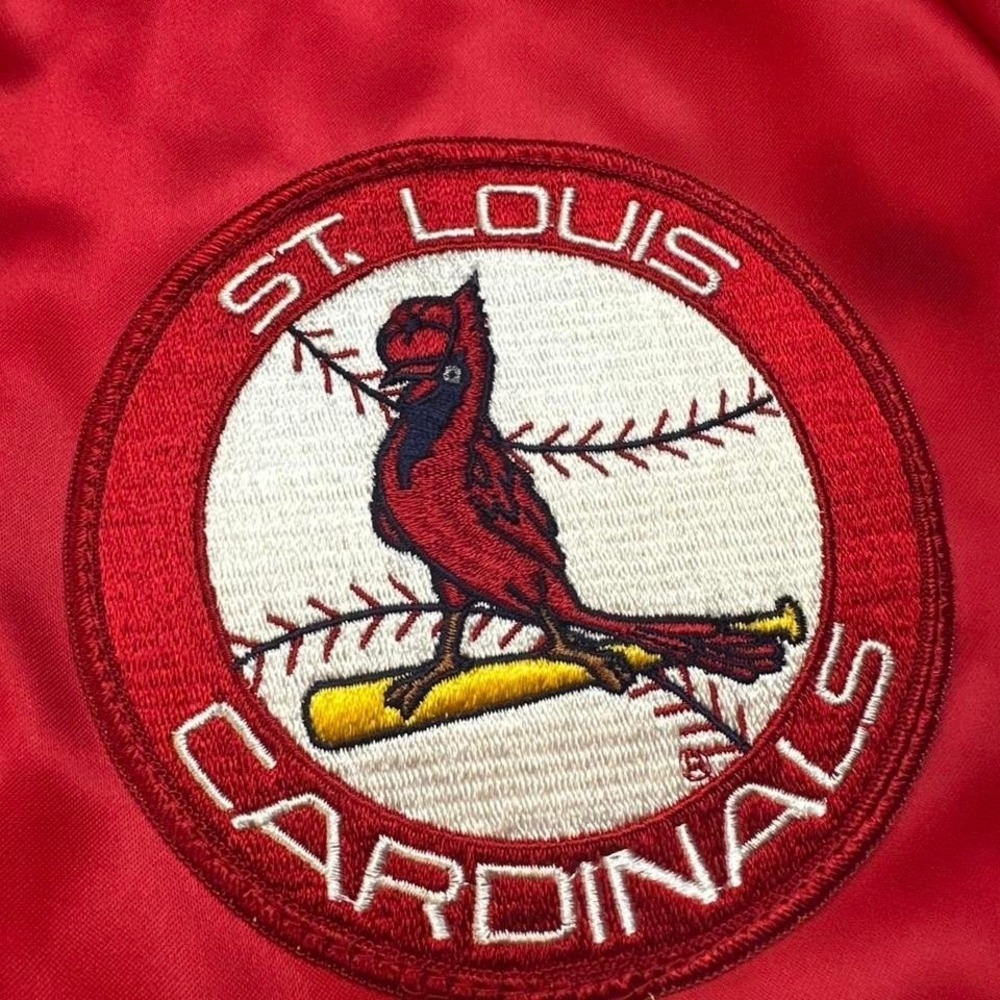 Vintage St. Louis Cardinals Chalk Line Red Button Made In USA Jacket medium - Picture 3 of 4